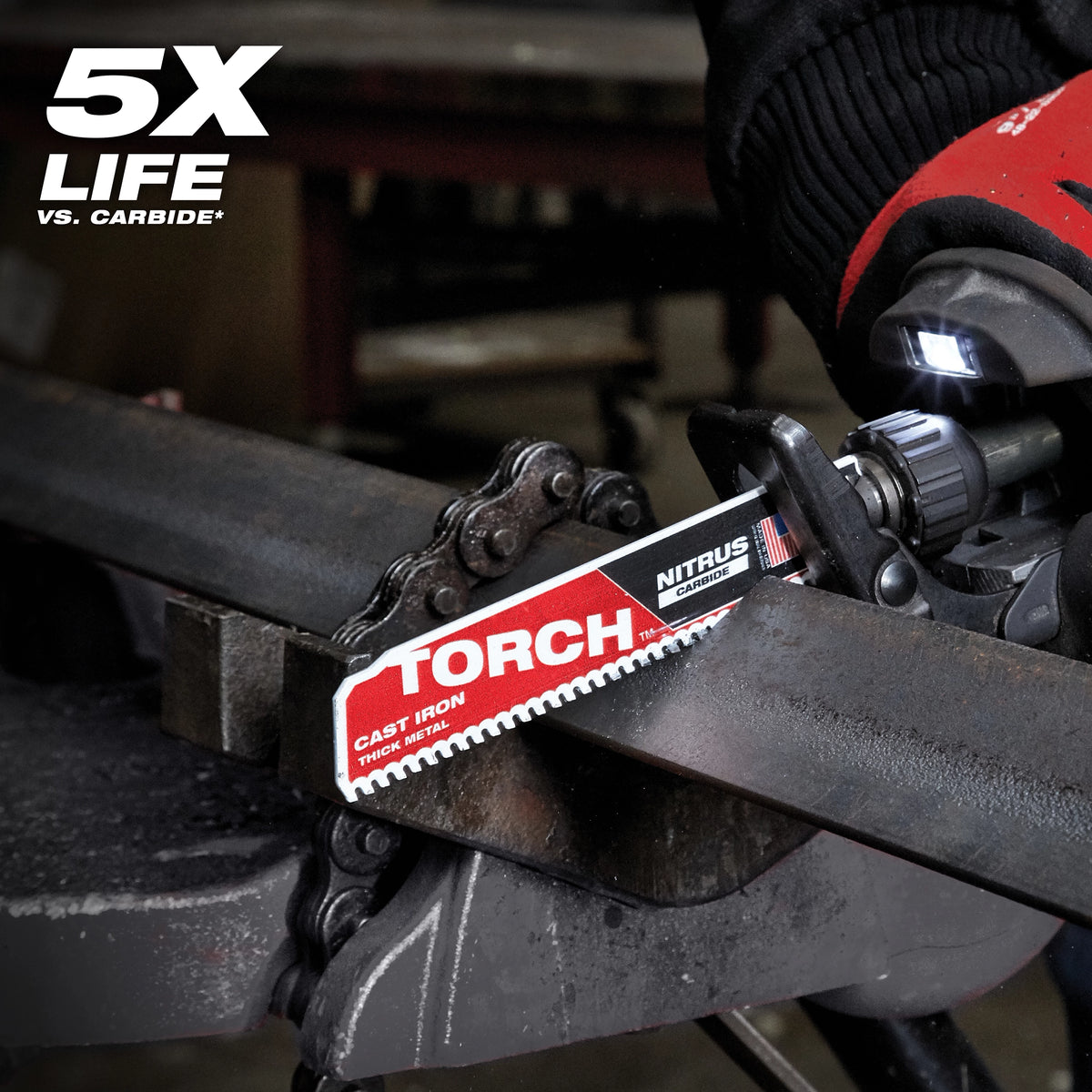12" 8 TPI TORCH™ with NITRUS™ Carbide SAWZALL® Blade for Cast Iron (1 PK)