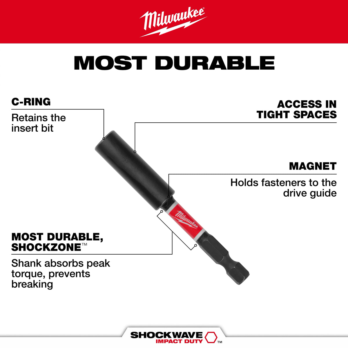 SHOCKWAVE™ Impact Duty 6" Magnetic Bit Holder