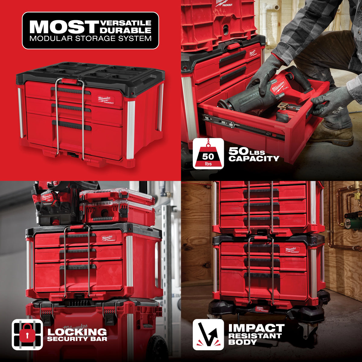 PACKOUT™ Multi-Depth 3-Drawer Tool Box