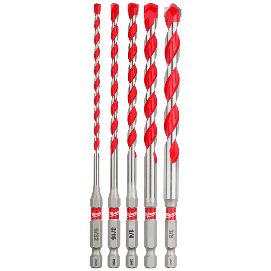 5PC SHOCKWAVE™ Impact Duty Carbide Hammer Drill Bit Set