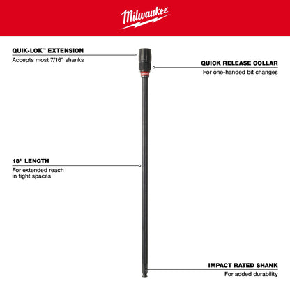 18" x 7/16" Universal QUIK-LOK™ Extension