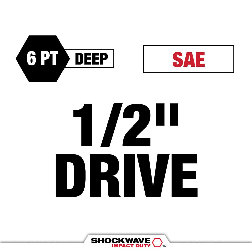 SHOCKWAVE™ Impact Duty 1/2" Drive 1-1/2" Deep 6 Point Socket