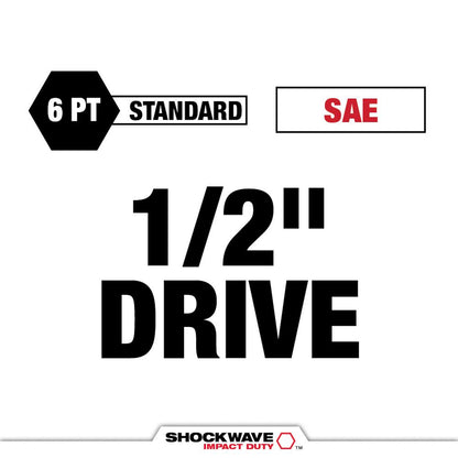 SHOCKWAVE™ Impact Duty 1/2" Drive 1-3/8" Standard 6 Point Socket