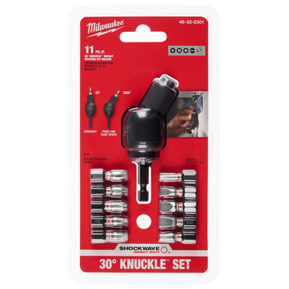 11PC SHOCKWAVE™ 30° KNUCKLE™ Pivoting Bit Holder