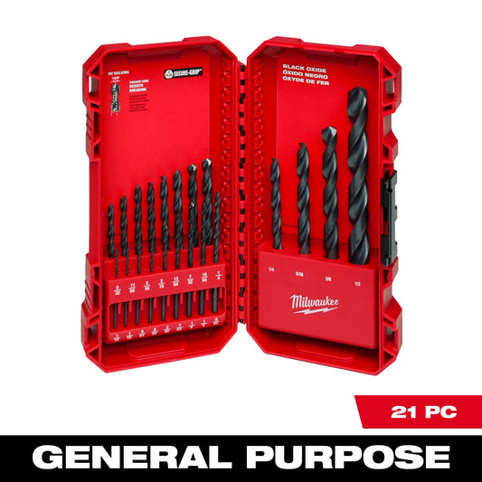 21PC THUNDERBOLT®  Black Oxide Drill Bit Set