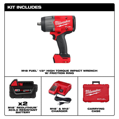 M18 FUEL™ 1/2" High Torque Impact wrench w/ Friction Ring Kit
