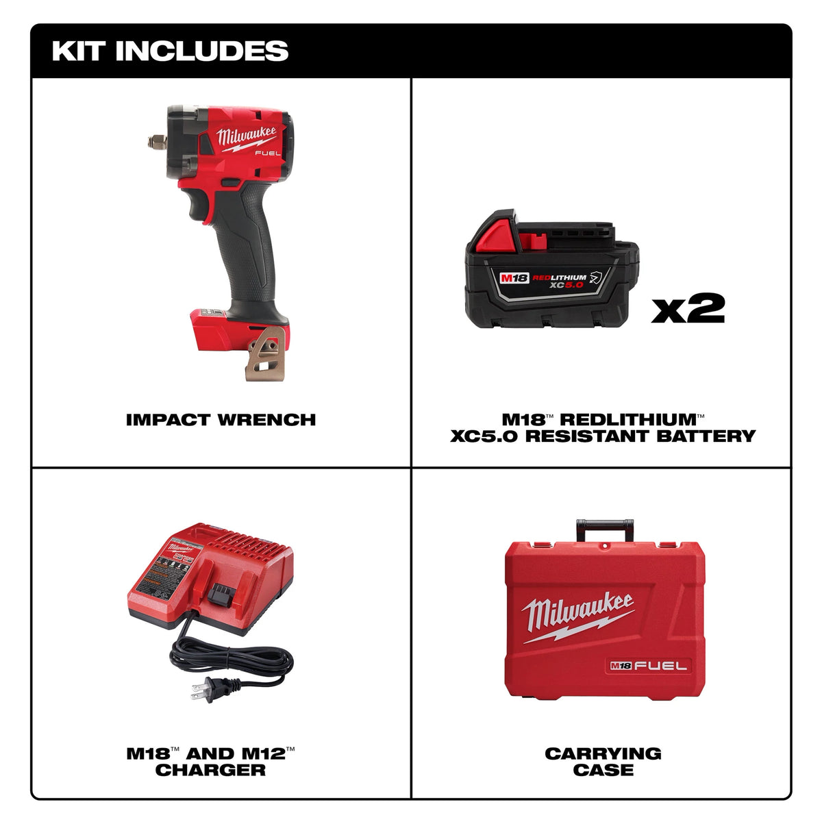 M18 FUEL™ 3/8 " Compact Impact Wrench w/ Friction Ring Kit