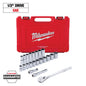 22 pc 1/2" Drive SAE Ratchet and Socket Set with FOUR FLAT™ Sides