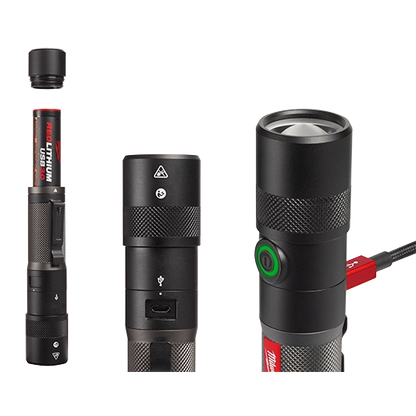 REDLITHIUM™ USB 1100L Twist Focus Flashlight