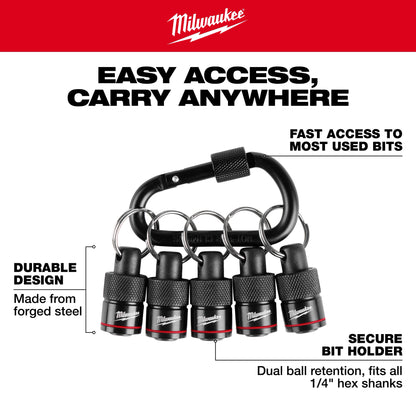 5PC Bit Holder with Carabiner