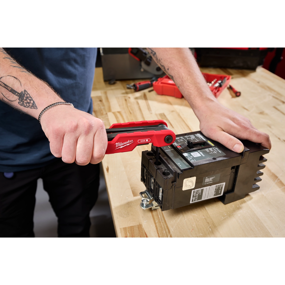11-Key Electrician's Folding Hex Key Set - SAE
