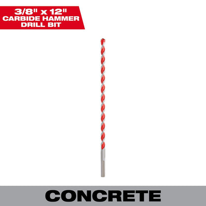 3/8" x 10" x 12" SHOCKWAVE™ Impact Duty Carbide Hammer Drill Bit with POWER TIP™