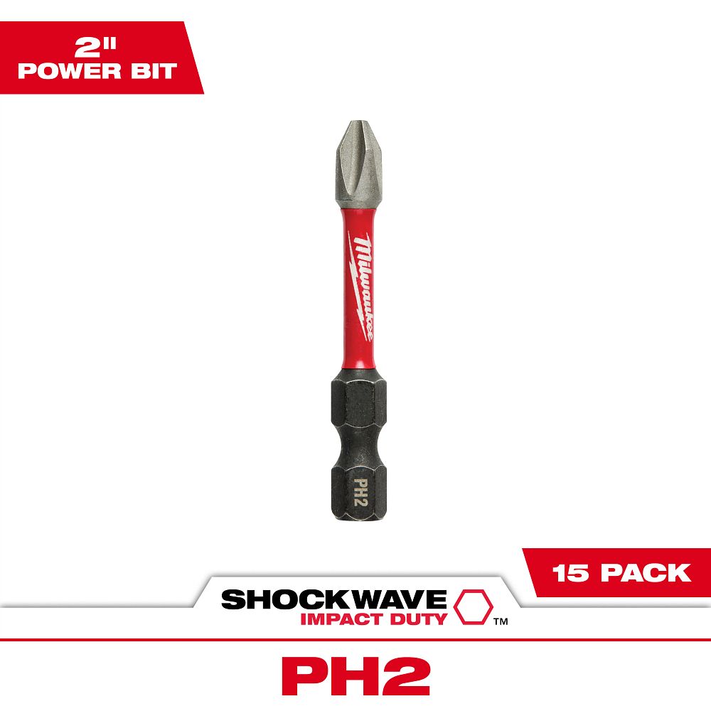 (5) 15PK 2IN PWR BIT PH2 TICTAC