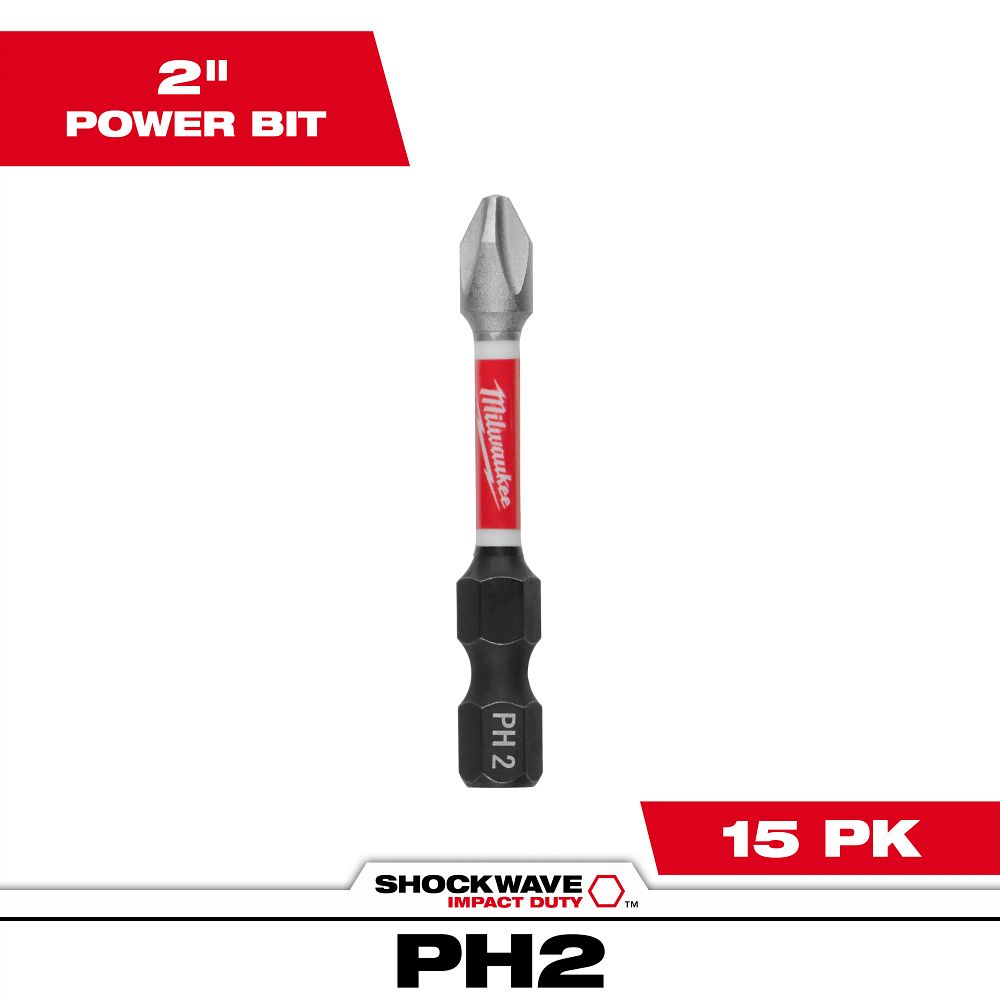 (5) 15PK 2IN PWR BIT PH2 TICTAC