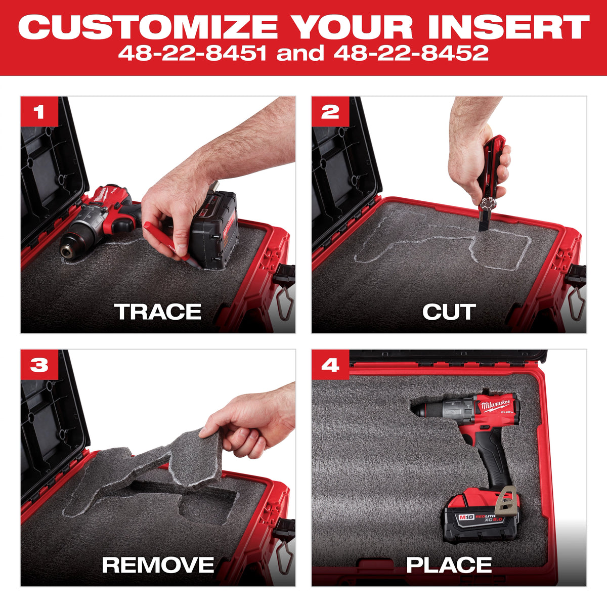 Customizable Foam Insert for PACKOUT™ Drawer Tool Boxes