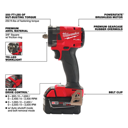 M18 FUEL™ 3/8 " Compact Impact Wrench w/ Friction Ring Kit