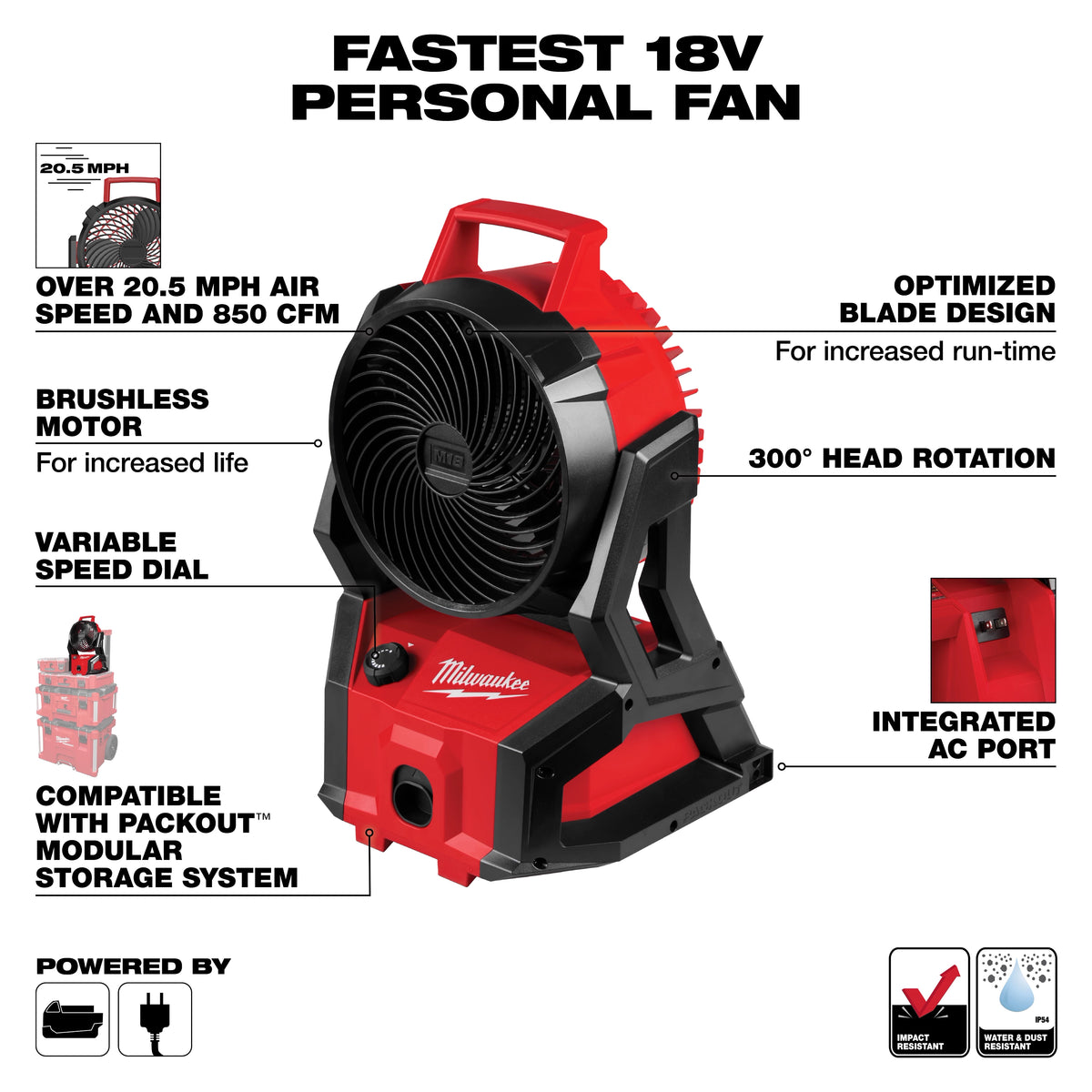M18™ Brushless Fan w/  PACKOUT™ Compatibility