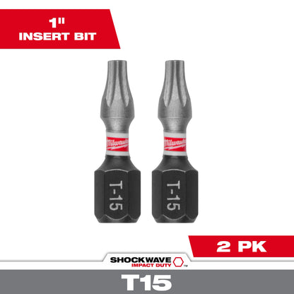 SHOCKWAVE™ Impact TORX® T15 Insert Bits (2 PK)