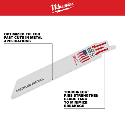 9" 18 TPI SAWZALL® Blade for Medium Metal (50 PK)