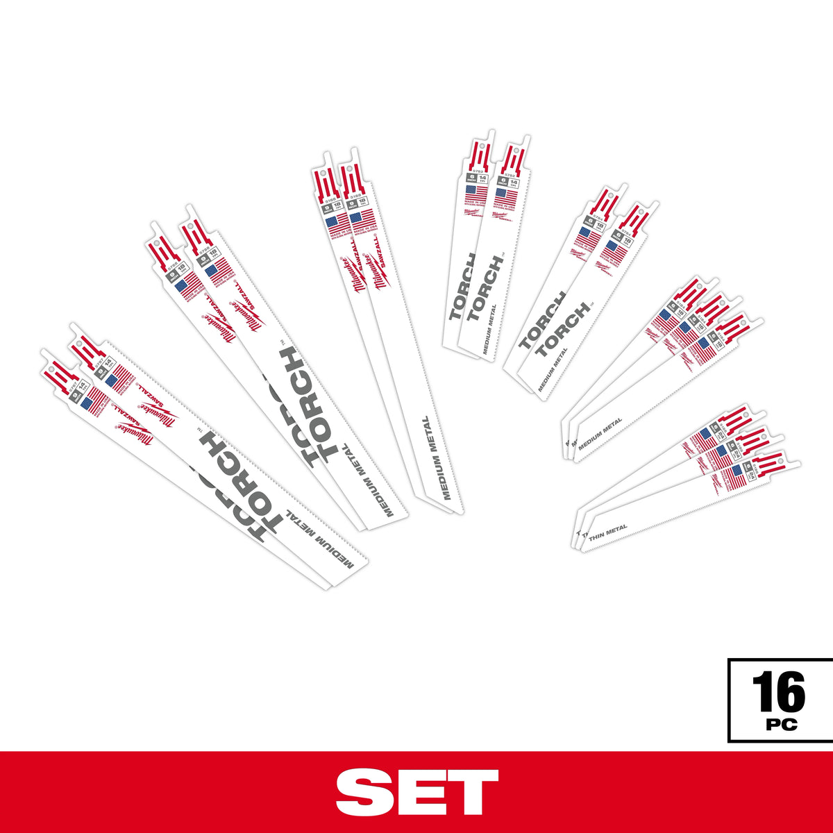 16PC Metal Cutting SAWZALL® Blade Set