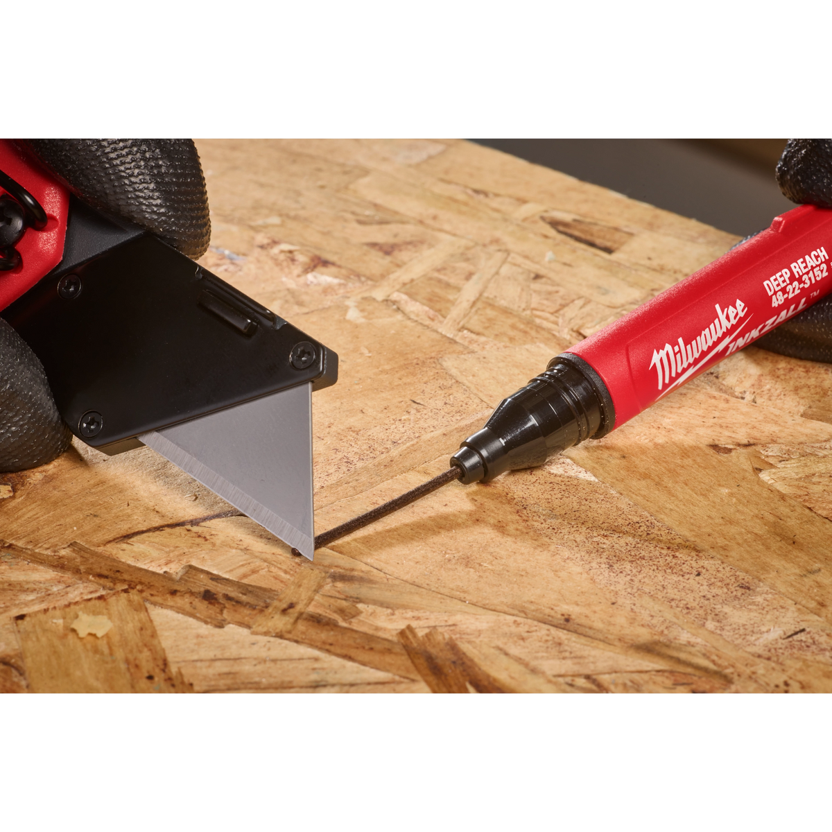 INKZALL™ 2IN1 Deep Reach Ultra Fine Point Black Jobsite Marker