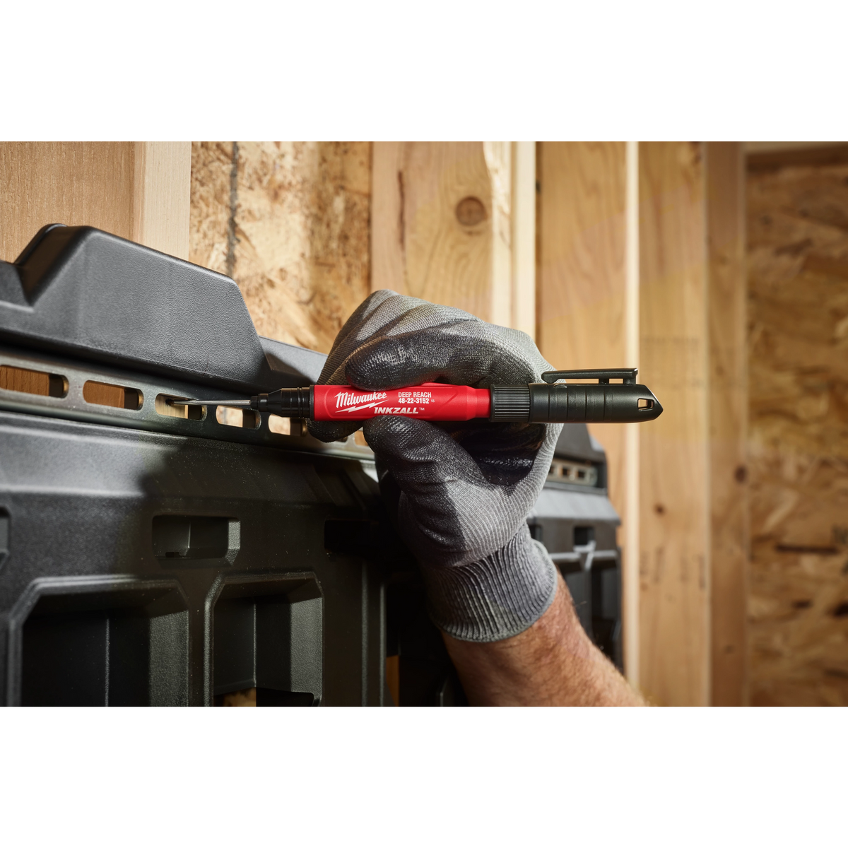 INKZALL™ 2IN1 Deep Reach Ultra Fine Point Black Jobsite Marker