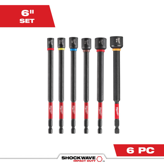 6PC SHOCKWAVE™ Impact Duty 6" Magnetic Nut Driver Set