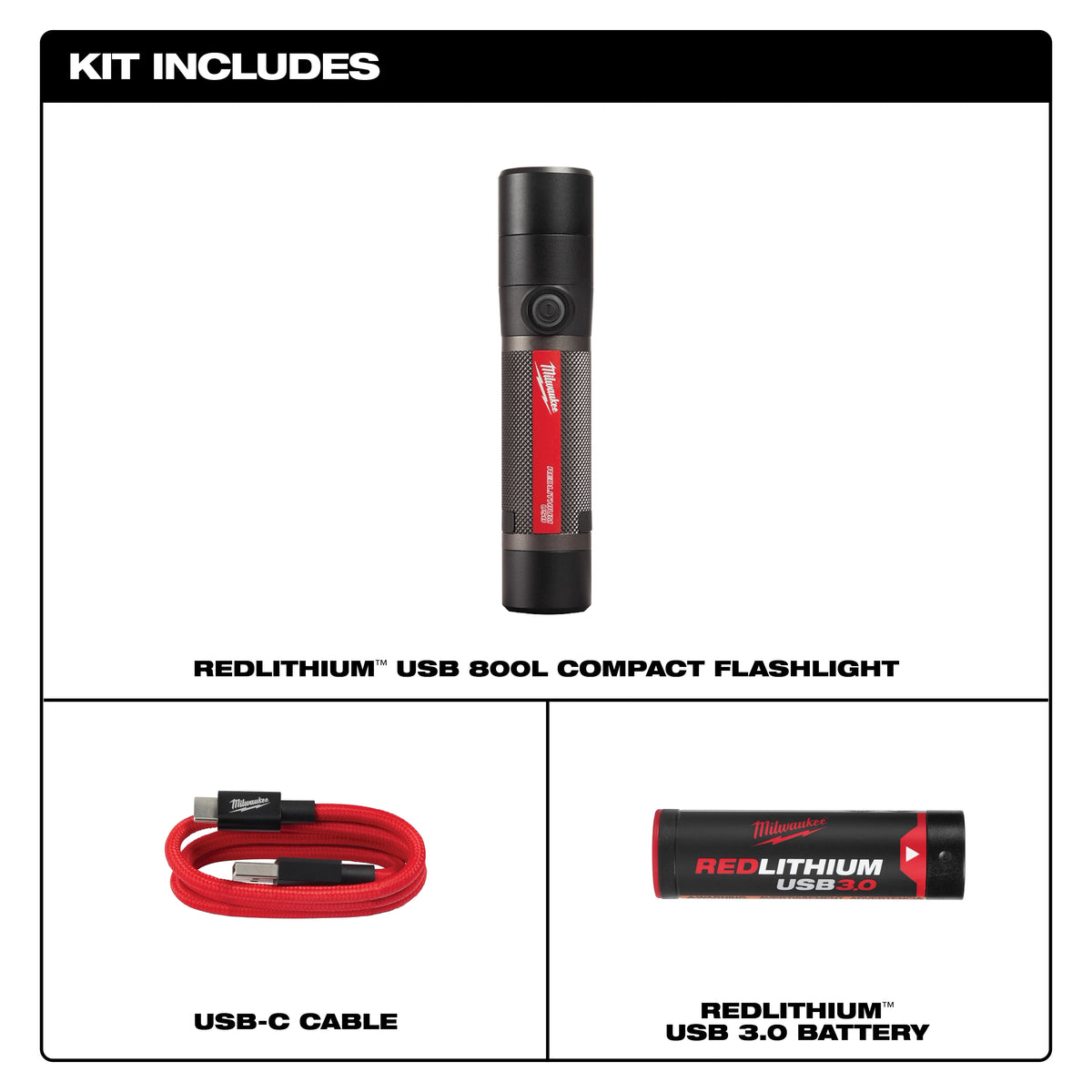 USB Rechargeable 800L Compact Flashlight