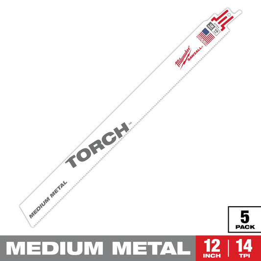 12" 14 TPI TORCH™ SAWZALL® Blade for Medium Metal (5 PK)