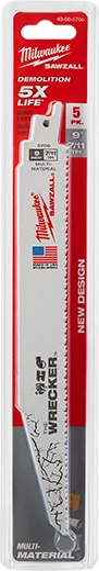 9" 7/11 TPI WRECKER™ SAWZALL® Blade for Multi-Material (5 PK)