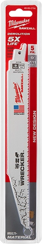 9" 7/11 TPI WRECKER™ SAWZALL® Blade for Multi-Material (5 PK)