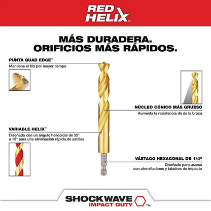 23PC SHOCKWAVE™ Impact Duty RED HELIX™ Titanium Drill Bit Set