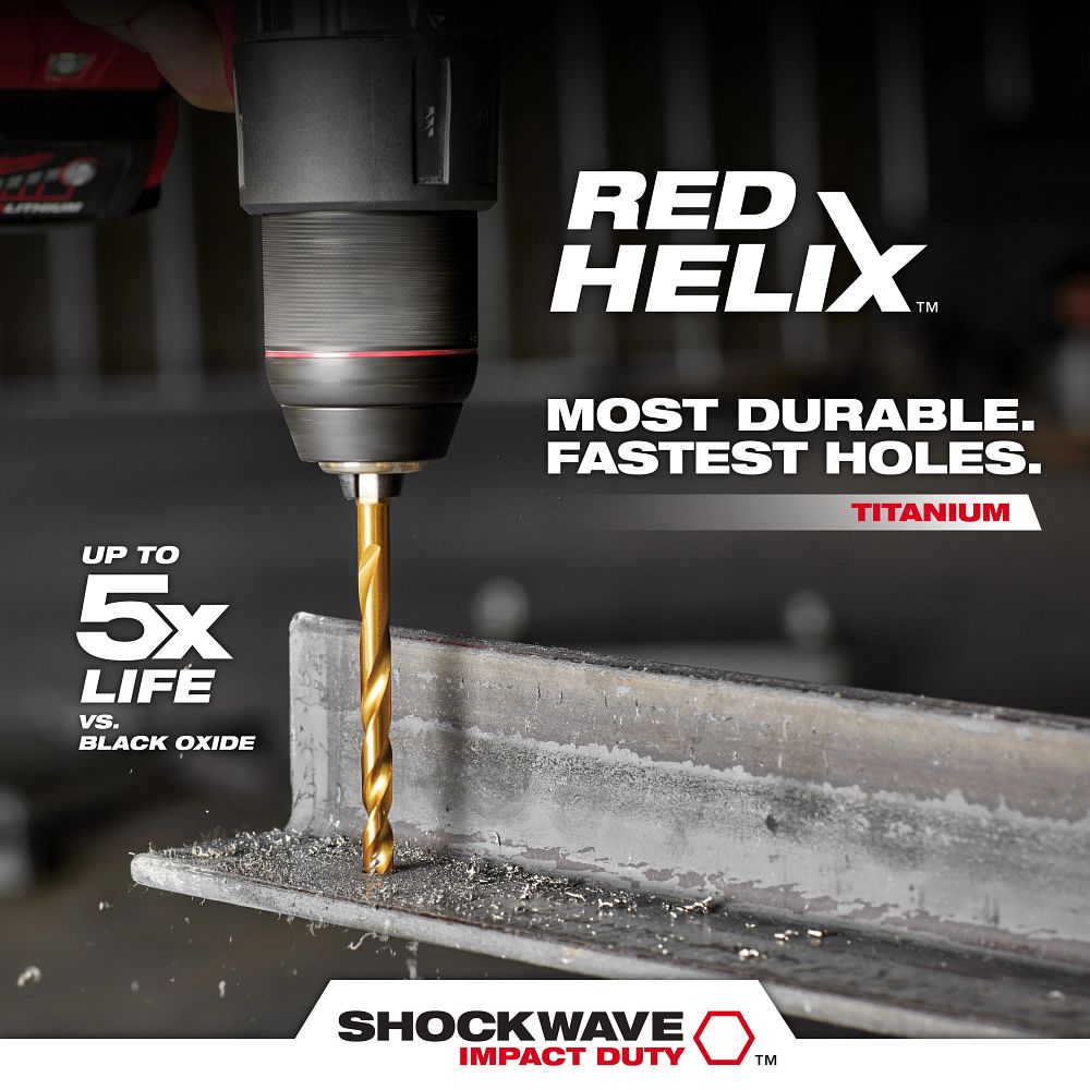 23PC SHOCKWAVE™ Impact Duty RED HELIX™ Titanium Drill Bit Set