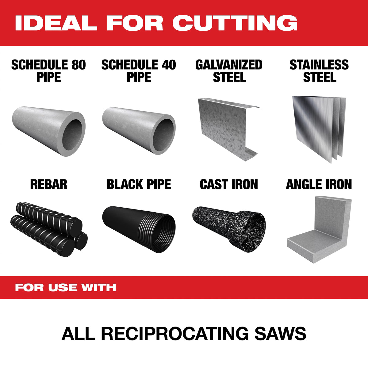12" 8 TPI TORCH™ with NITRUS™ Carbide SAWZALL® Blade for Cast Iron (1 PK)