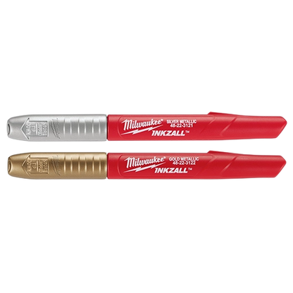 2PK INKZALL™ Silver/Gold Metallic Fine Point Marker