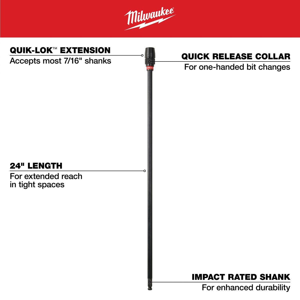 24" x 7/16" Universal QUIK-LOK™ Extension