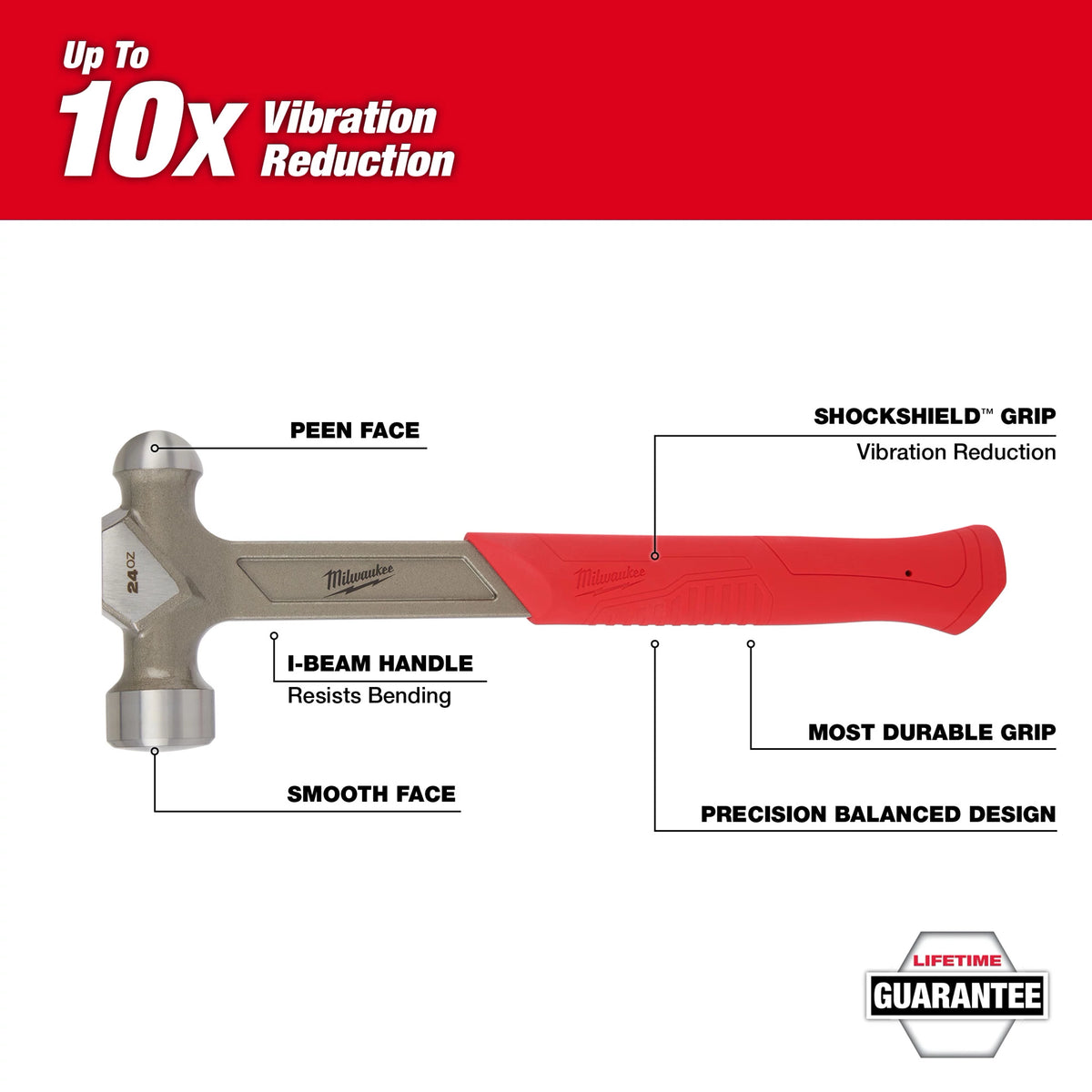 24oz STEEL BALL PEEN HAMMER