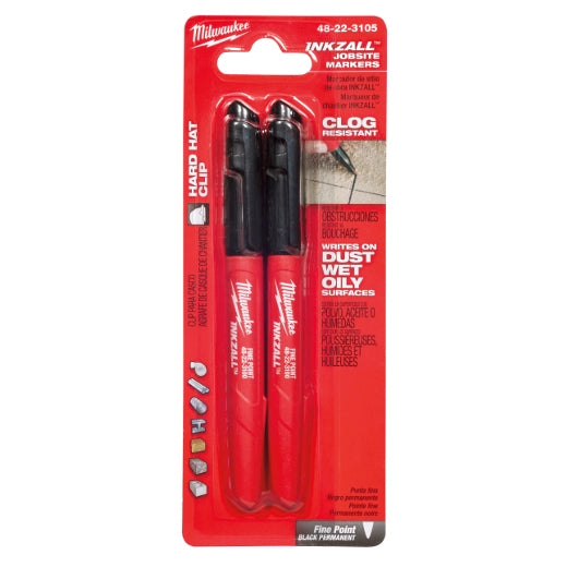 2PK INKZALL™ Black Fine Point Marker