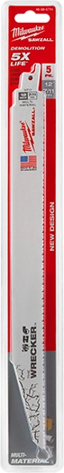 12" 7/11 TPI WRECKER™ SAWZALL® Blade for Multi-Material (5 PK)