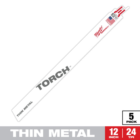 12" 24 TPI TORCH™ SAWZALL® Blade for Thin Metal (5 PK)