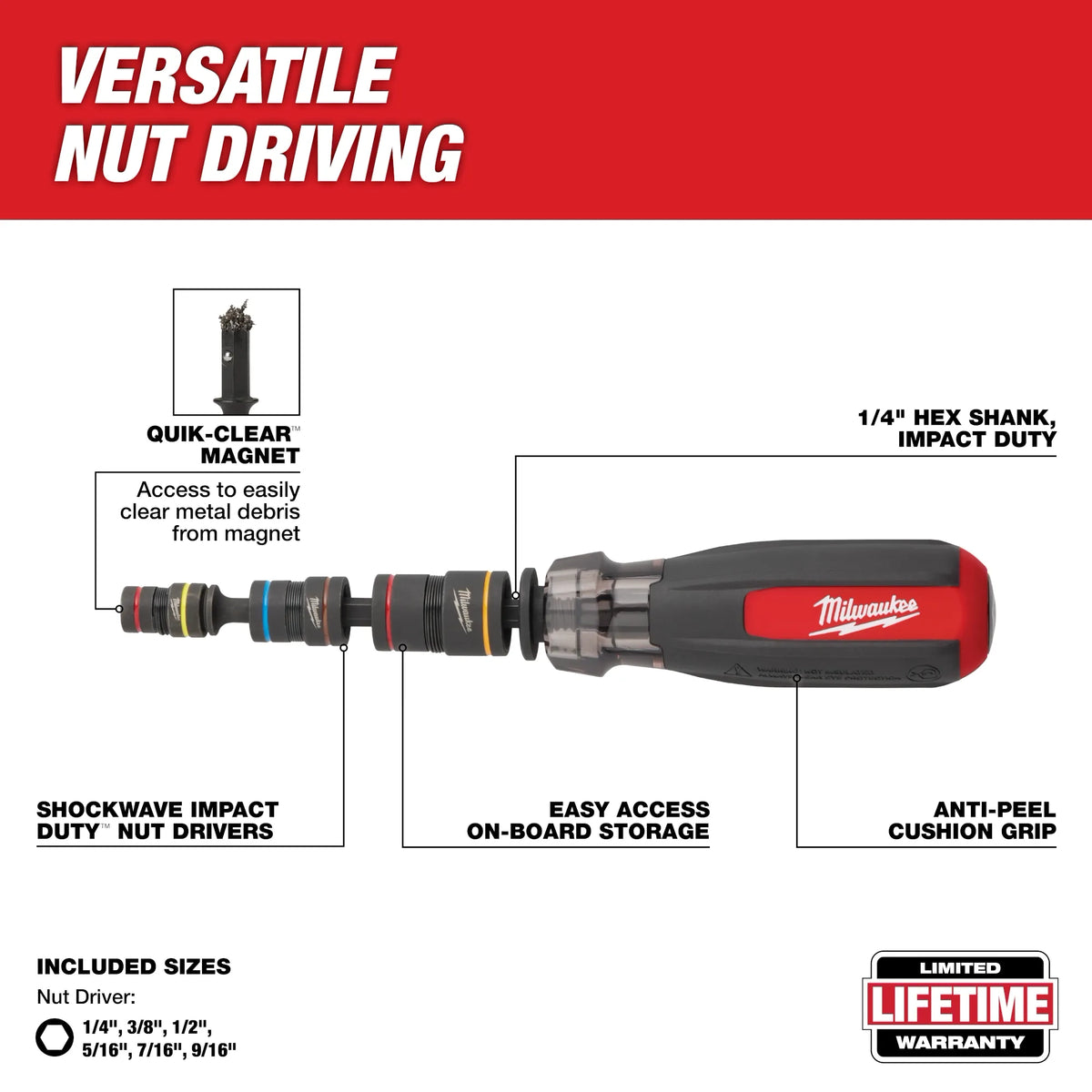 Multi-Nut Driver W/ SHOCKWAVE Impact Duty™ Magnetic Nut Drivers