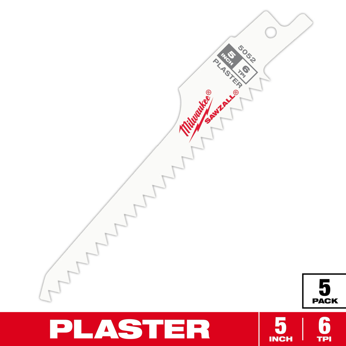 5" 6 TPI SAWZALL® Blade for Plaster (5 PK)