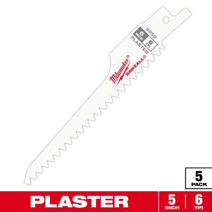 5" 6 TPI SAWZALL® Blade for Plaster (5 PK)
