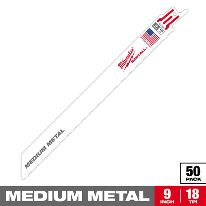 9" 18 TPI SAWZALL® Blade for Medium Metal (50 PK)