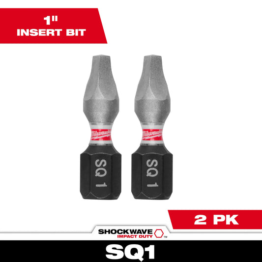 SHOCKWAVE™ Impact Duty 1"  Square Recess #1 Insert Bits (2 PK)